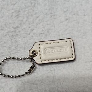 Coach White Small Leather Bag Charm